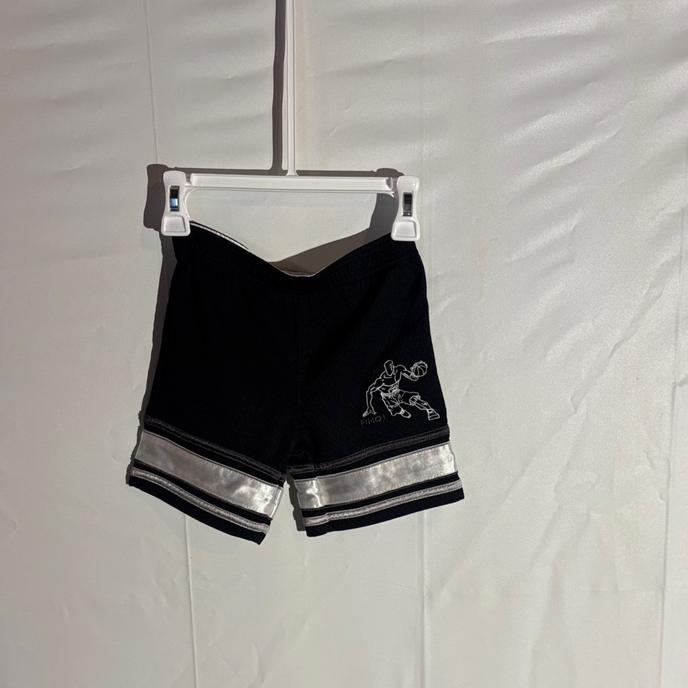 AND1 Kids Black Shorts with Silver Stripes